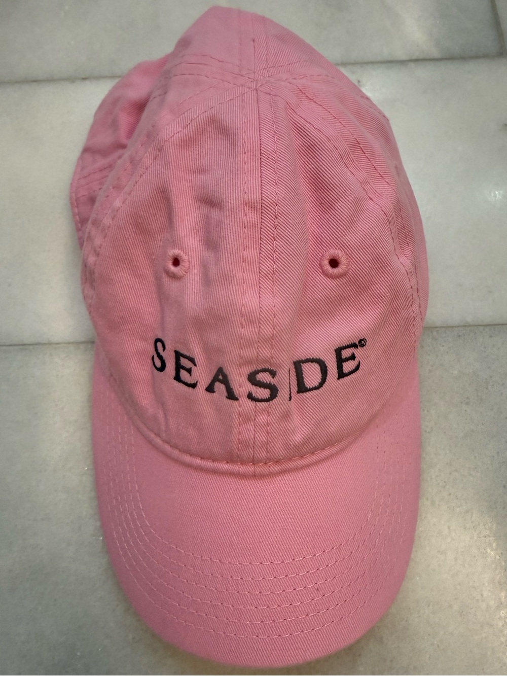 The SEASIDE Style 30-A. Girls Embroidered Pink Baseball Cap.
